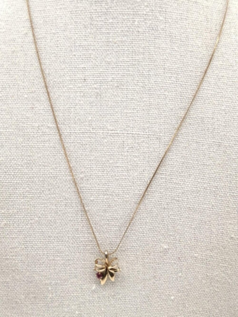 1/20 14K PPC Gold Filled Necklace with Bow Pendant, 1.2g
